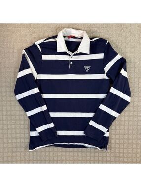 Guess Striped Rugby Shirt Long Sleeve Medium